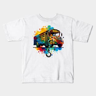 Artistic Silhouette Of A School Bus Kids T-Shirt